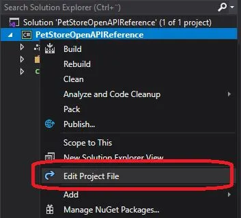 How to edit the csproj